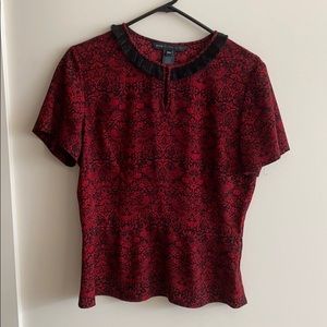 Marc by Marc Jacobs Red Collared Top Shirt Size M